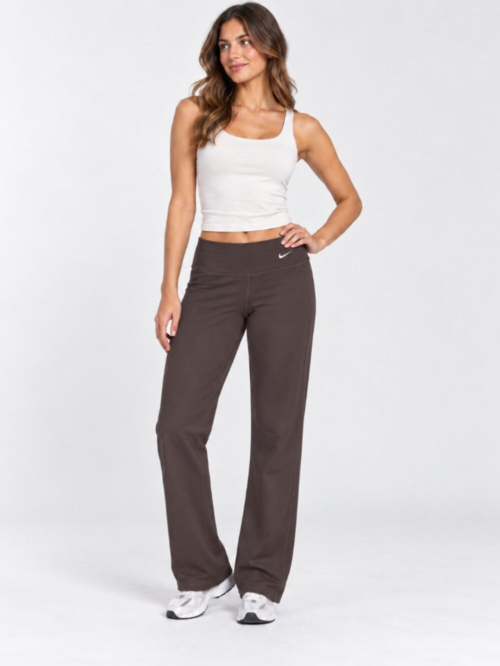 Nike Fit Dry Yoga Pants Brown Wide Leg Size Small